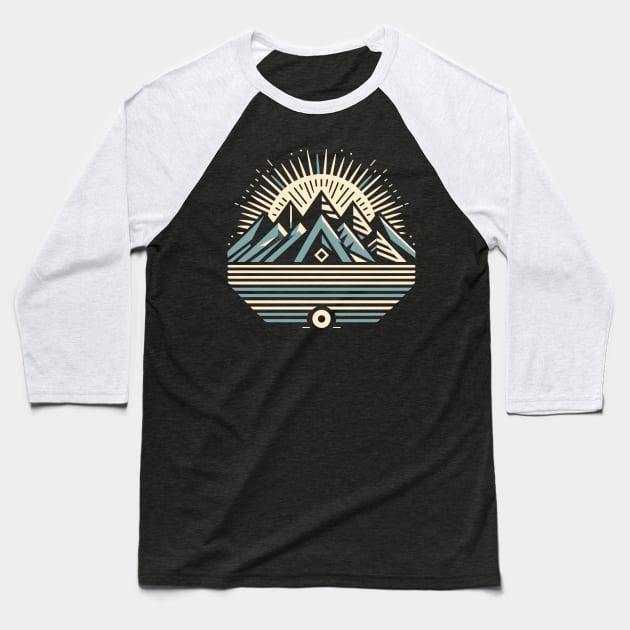 Abstract Mountain Magic Baseball T-Shirt by Xeire